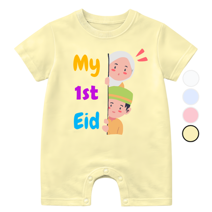 Customized Name 1st Eid Peeking 2 Kids | Size 0-3 Years